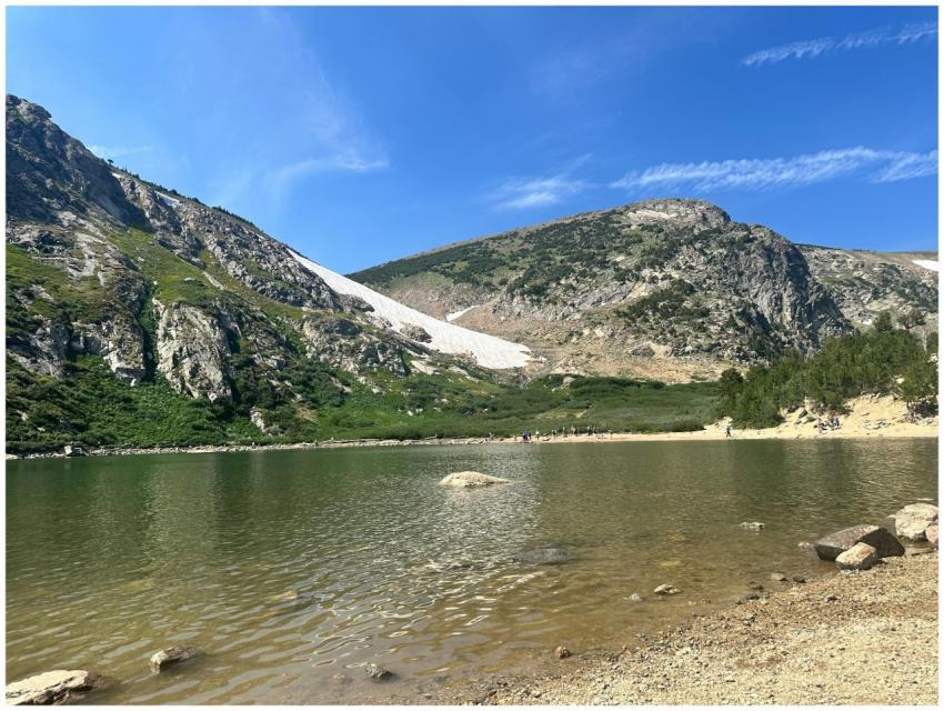 Breathtaking view of a mountain lake surrounded by