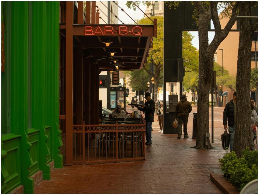 Vibrant Street Scene Barbecue