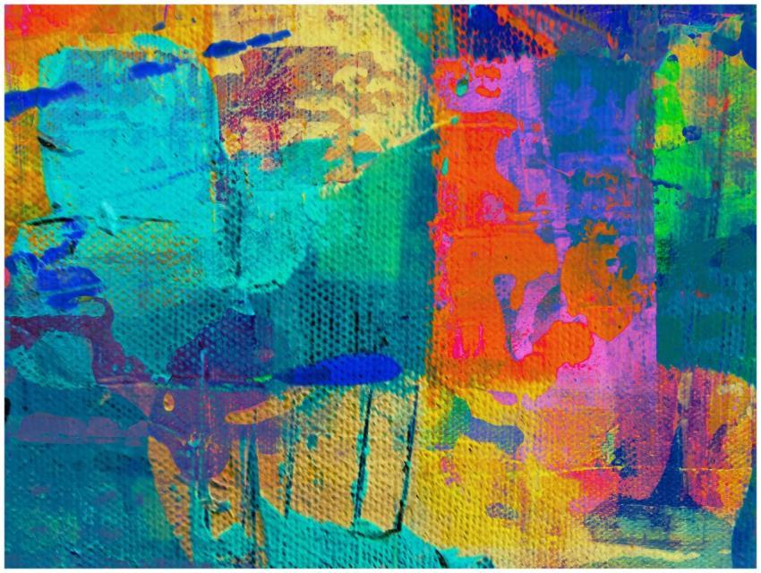Colorful abstract expressionist painting with brig