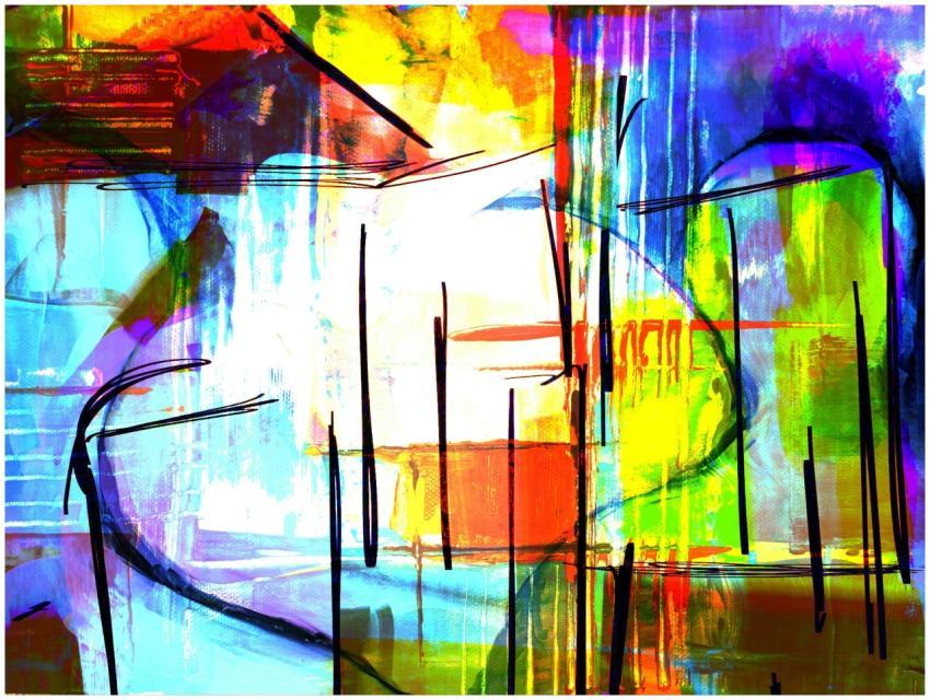 Bright and colorful abstract artwork with vivid li
