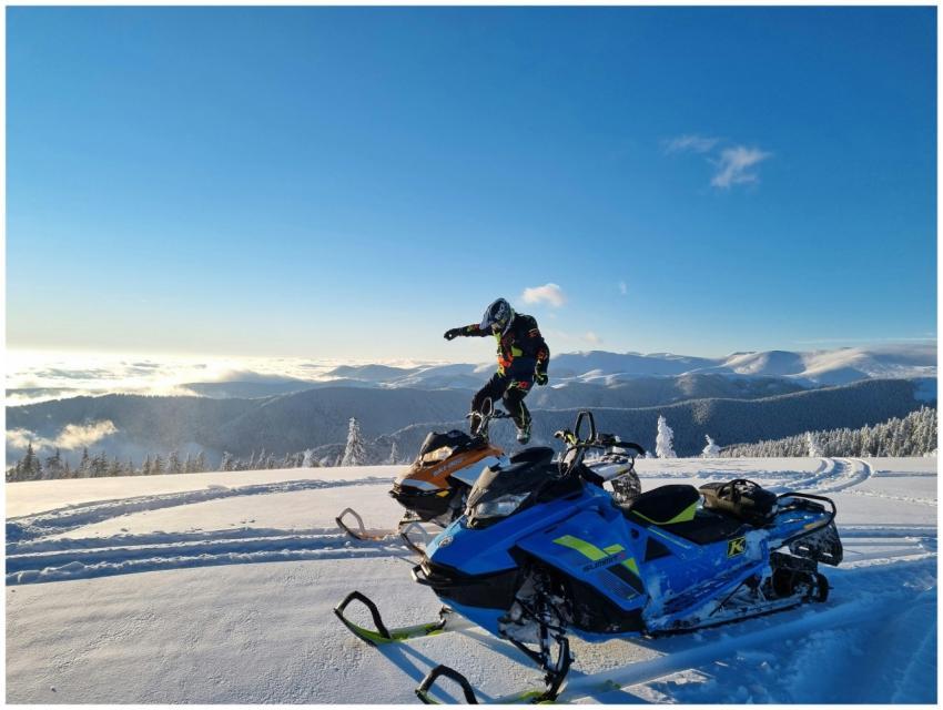 Adventurous Snowmobile Ride Mountain