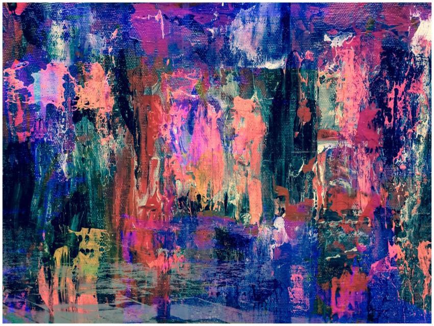 Colorful abstract expressionist artwork featuring