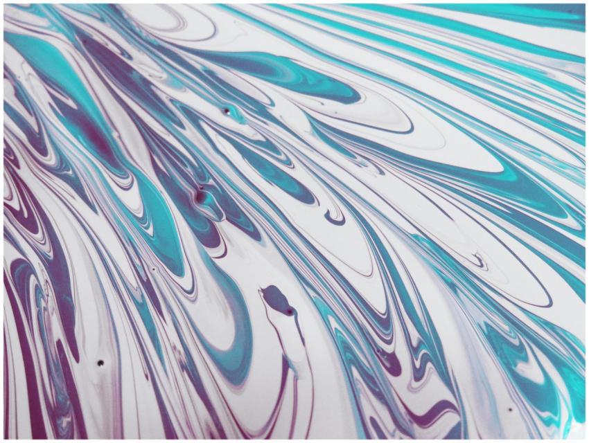 Vivid abstract fluid painting with swirling blue a