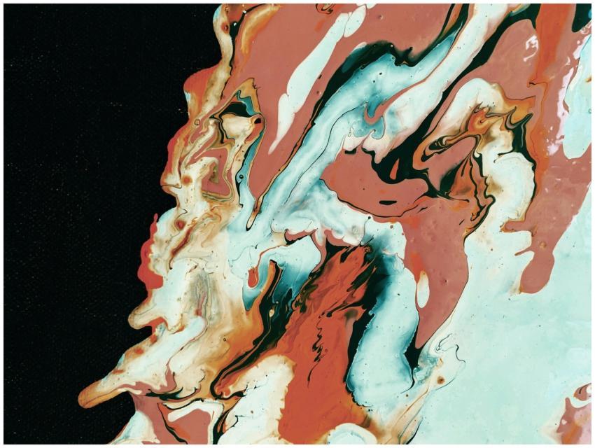 A vivid abstract acrylic painting showcasing dynam