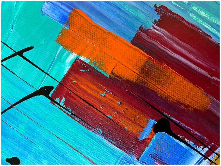 Colorful abstract artwork with dynamic brushstroke