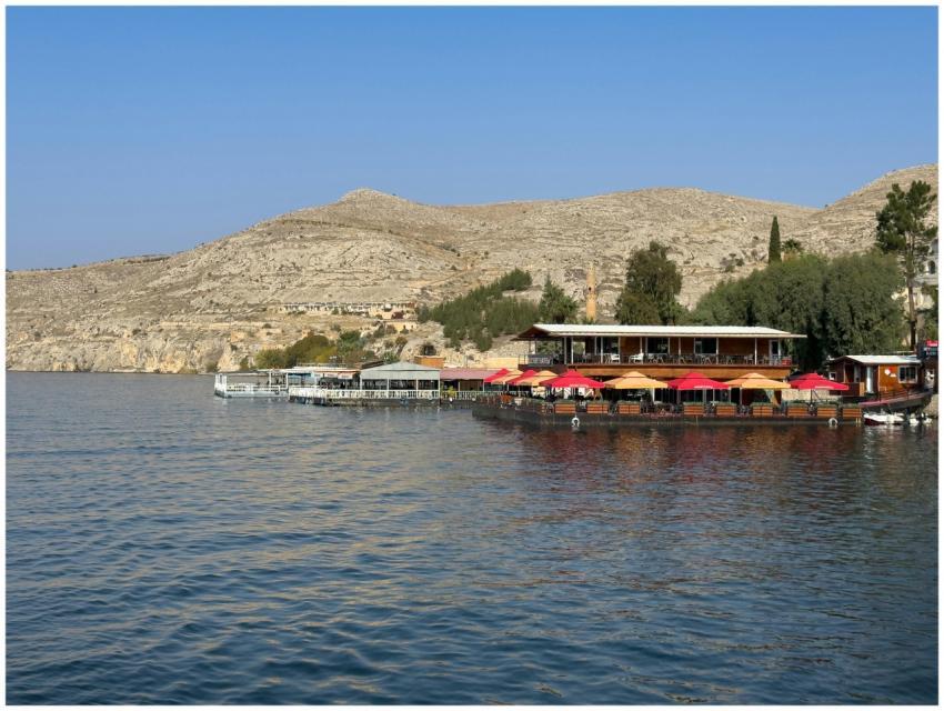 Picturesque riverside scene in Halfeti, Şanlıurfa,
