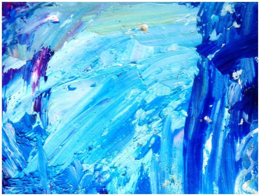 Dynamic abstract art piece with vibrant blue textu