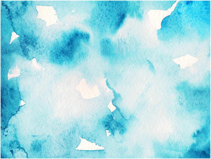 Abstract blue watercolor painting with dynamic tex