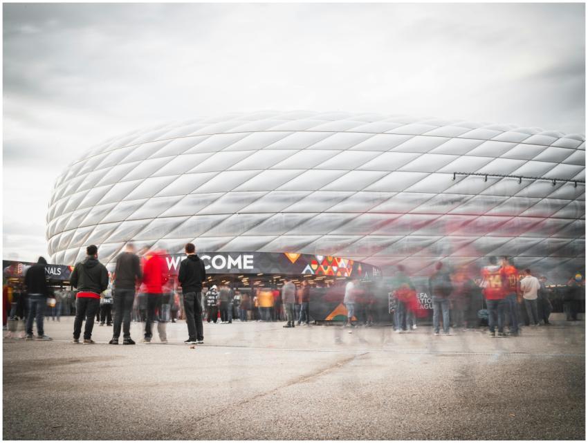Fans gathering outside Allianz Arena in Munich, Ge