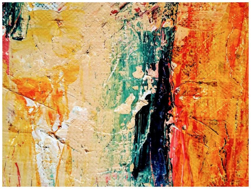 Vibrant close-up of a colorful acrylic abstract pa