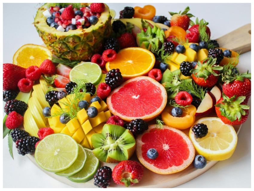 A vibrant assortment of fresh fruits beautifully a