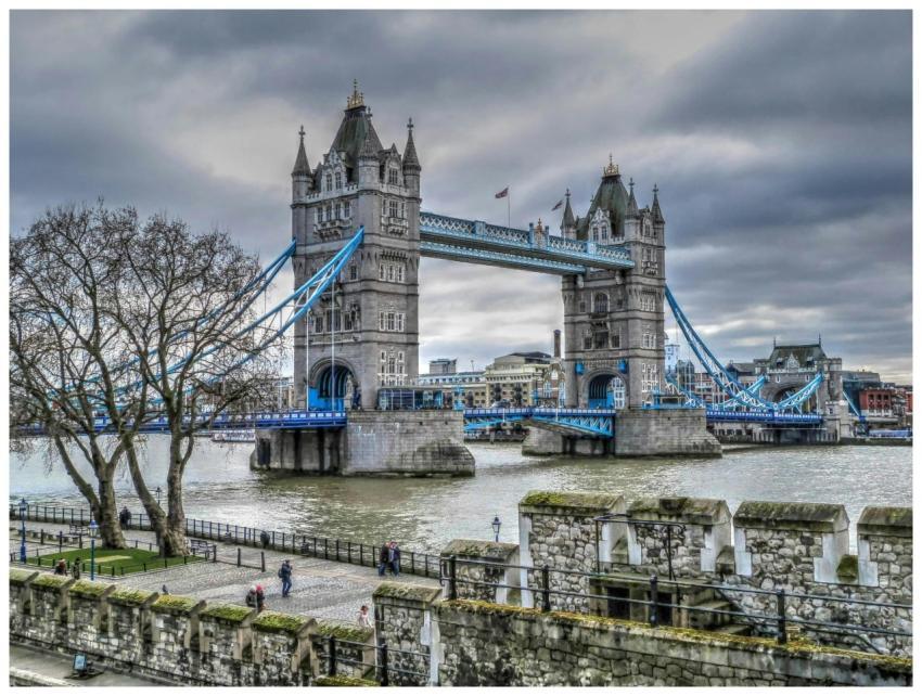 Scenic view of Tower Bridge over the Thames with c