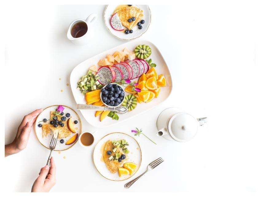 Fruits Crepes Breakfast Plates