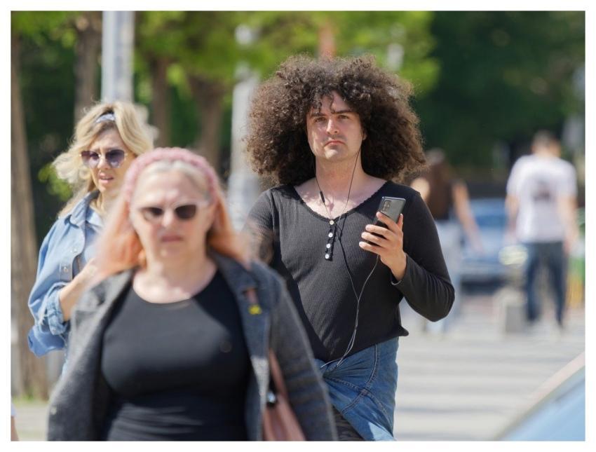 Snapshot People Walking Street
