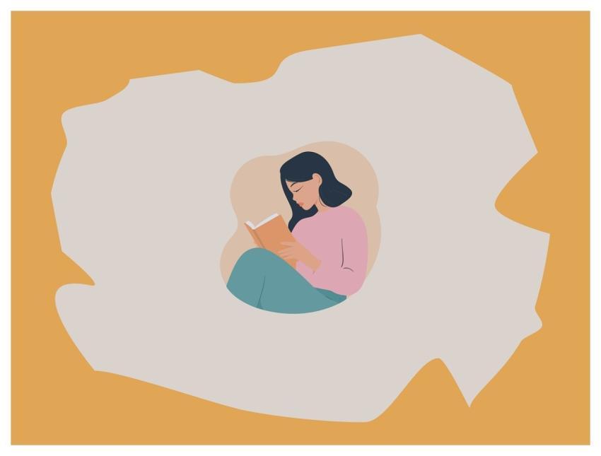 Reading Book Woman Abstract