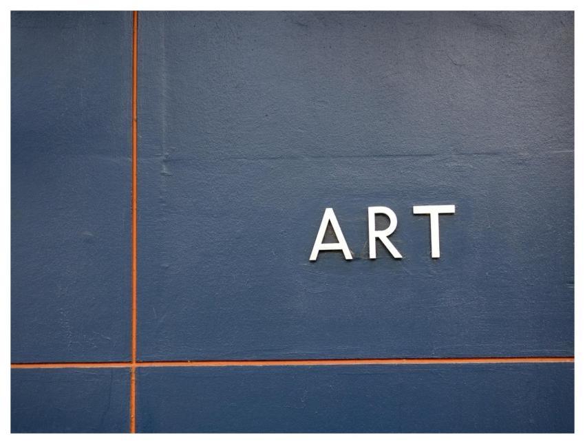 Art Blue Building Red