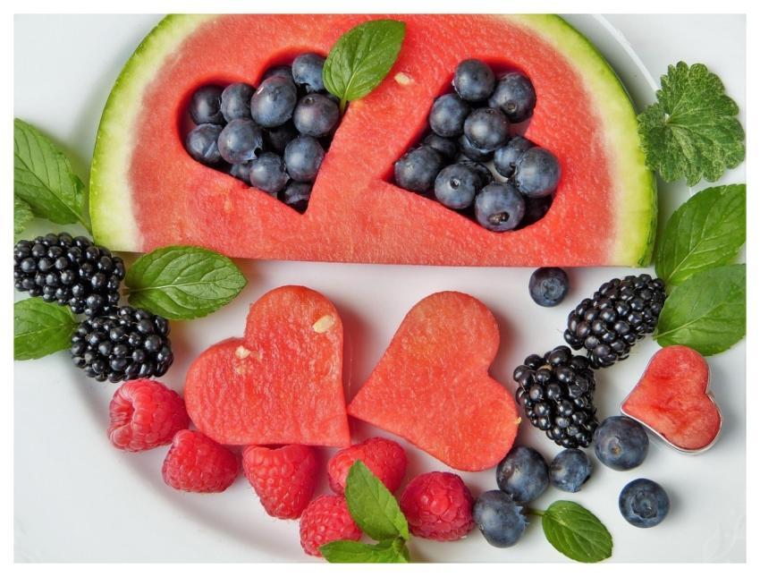 Watermelon Berry Fruit Heart