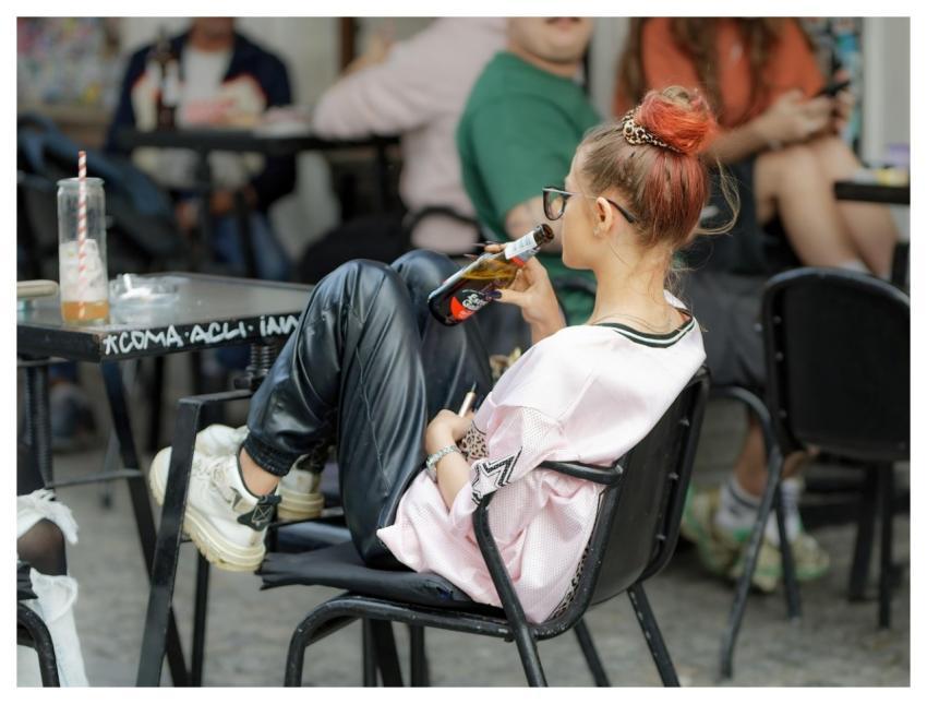 Girl Drink Outdoors Casual
