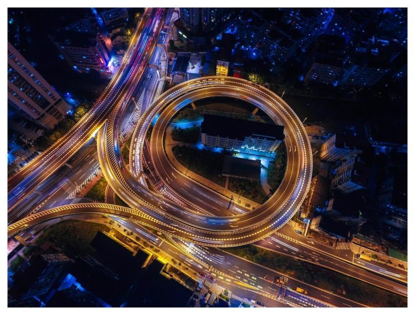 Streets Night Lights Circle