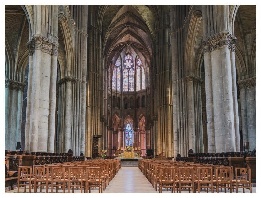 Reims Cathedral Church Church Interior Nave