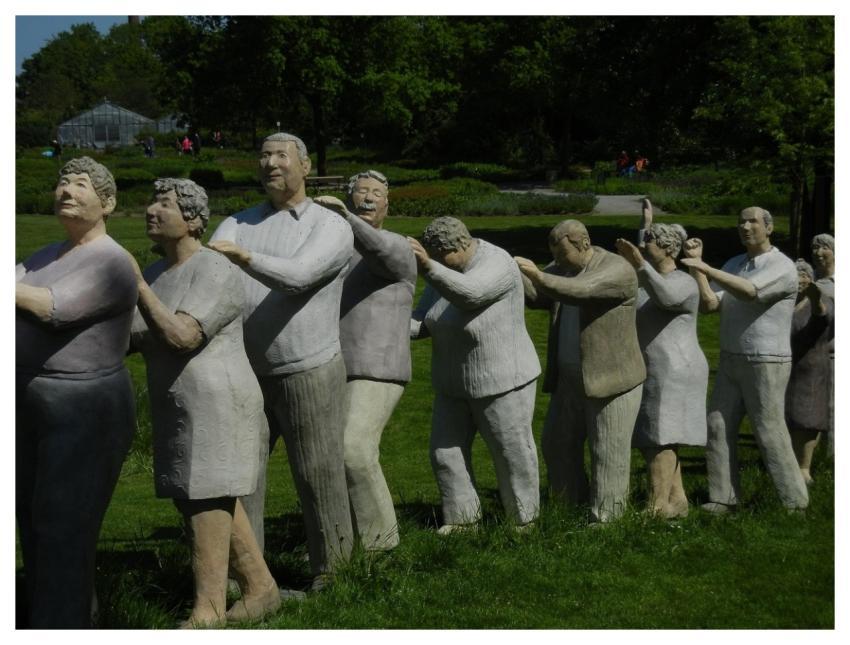 People Queue Of People Characters Sculpture