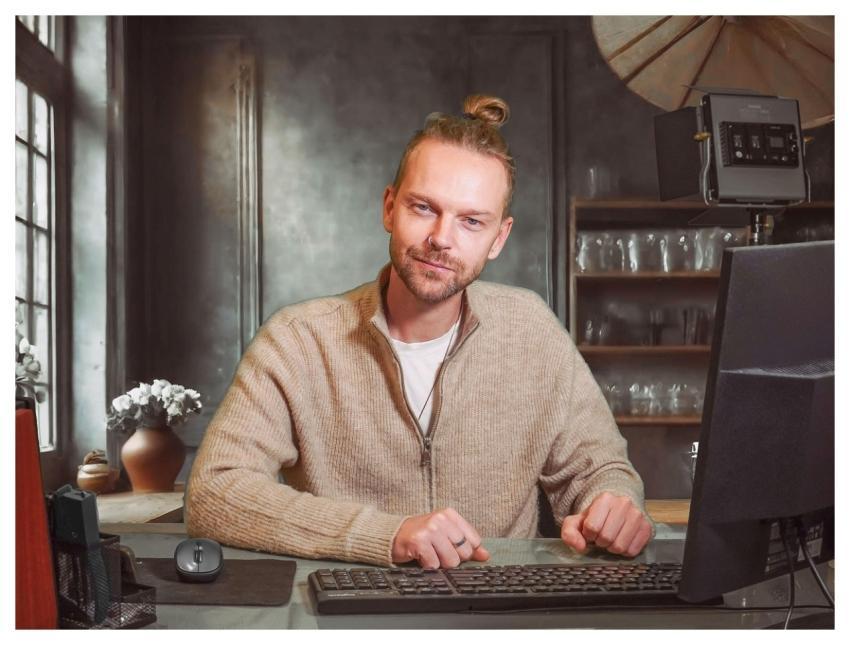 Man Desk Computer Adult