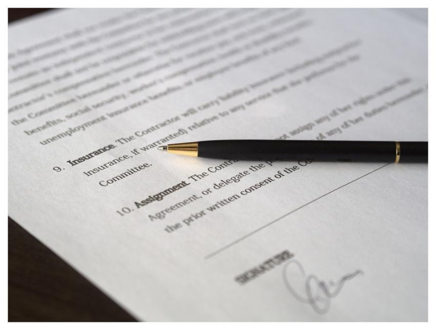 Business Signature Contract Document