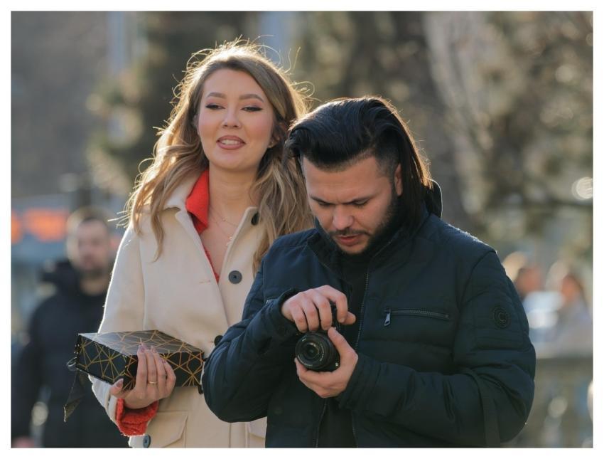 Woman Man Photographer Digital Camera