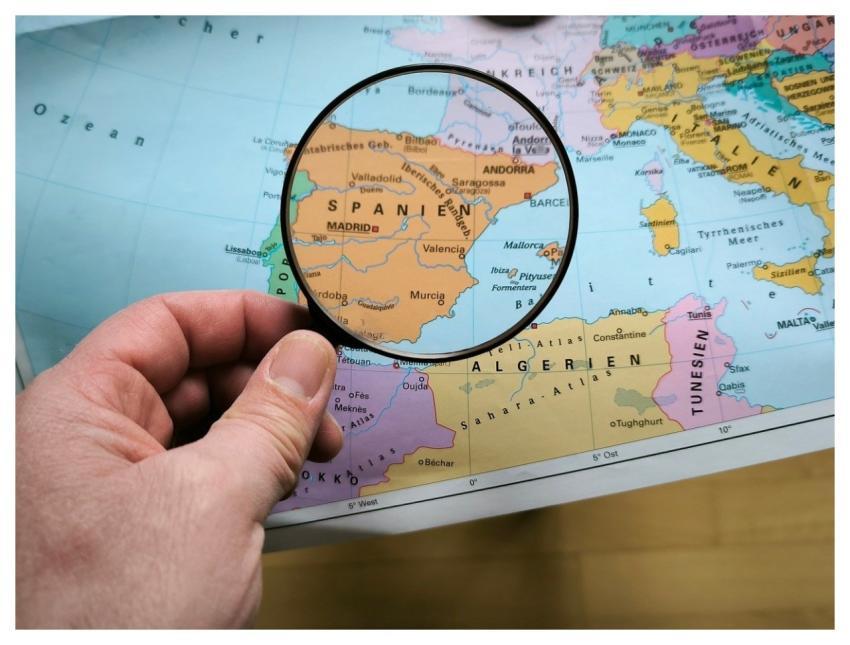 Spain Magnifying Glass Map Europe