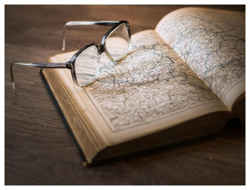 Atlas Book Glasses Map