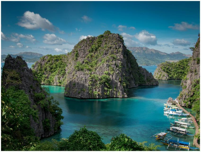 Stunning view of Coron Island's turquoise waters w