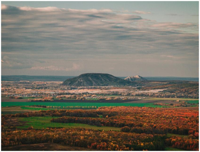 Stunning view of autumn colors in Bashkortostan wi