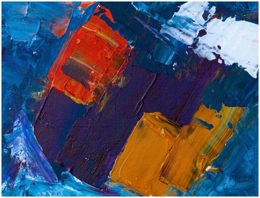 Colorful abstract painting with bold acrylic strok