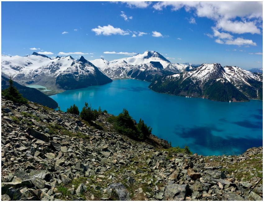 Breathtaking vista of Garibaldi Lake's turquoise w
