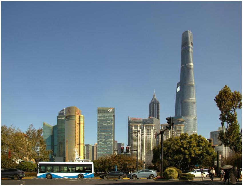 Shanghai Skyscrapers Under Bright