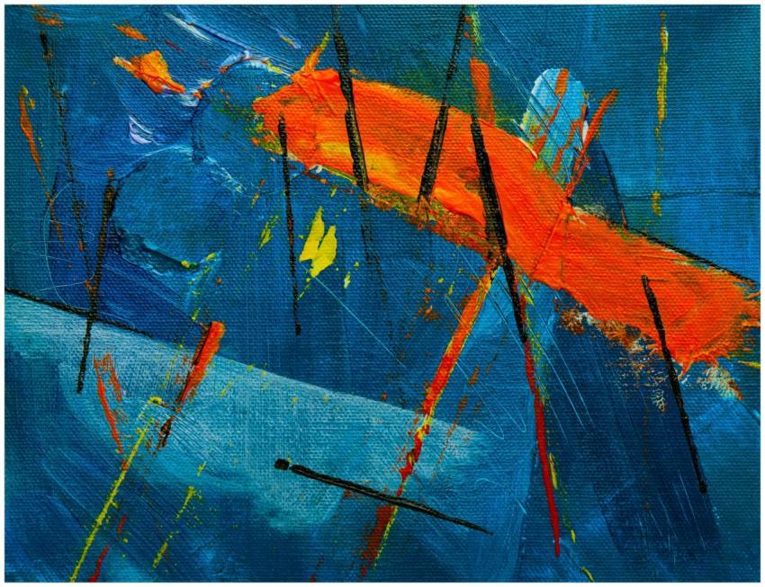 Dynamic abstract painting with vivid colors and ex