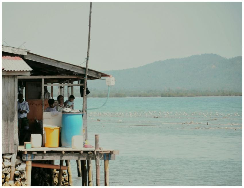 A rustic stilt house by the sea in Zamboanga City,