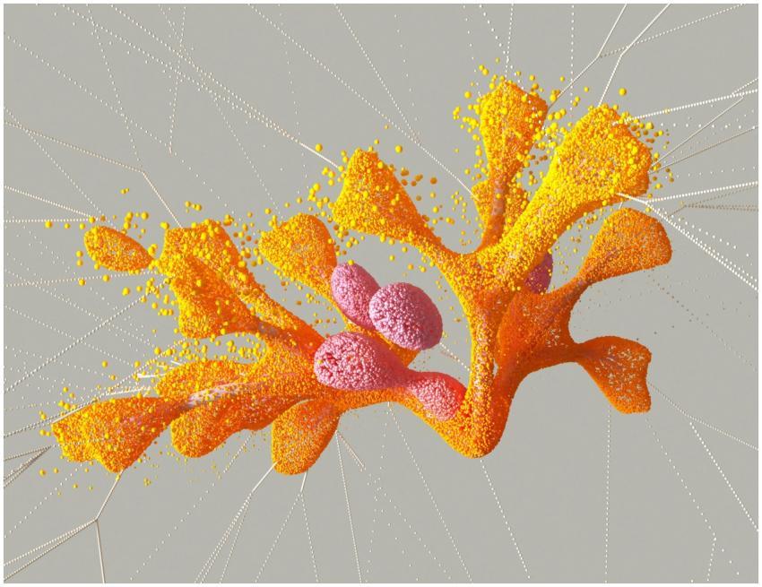 Colorful abstract representation of digital biolog