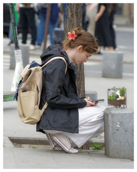 Girl Casual Backpack Looking