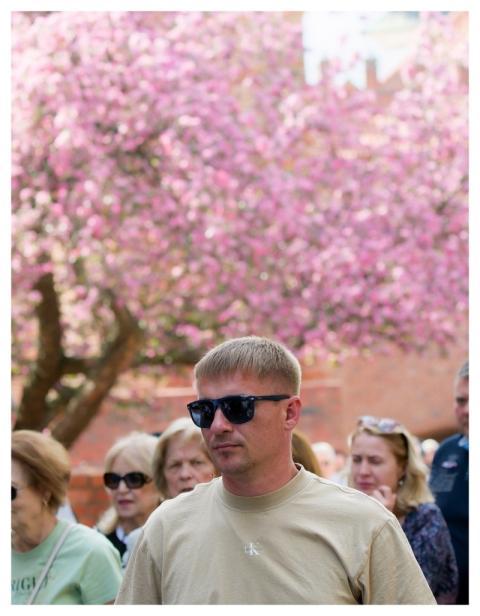 Man Crowd Tourists Young