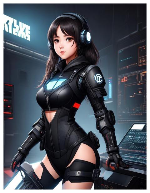 Woman Cyberpunk Punk Character Portrait