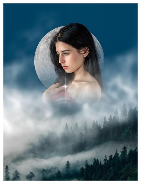 Woman Nature Forest Fog