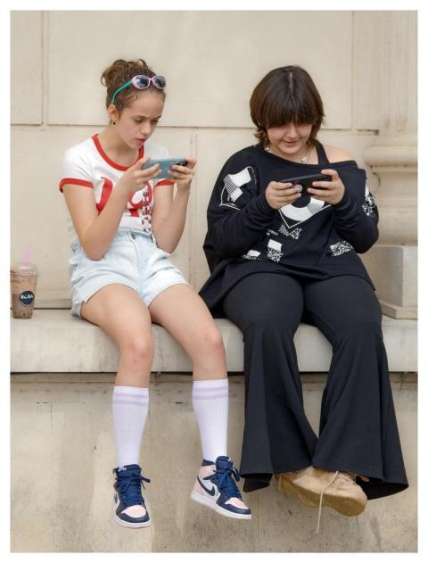 Girls Teenagers Casual Sitting
