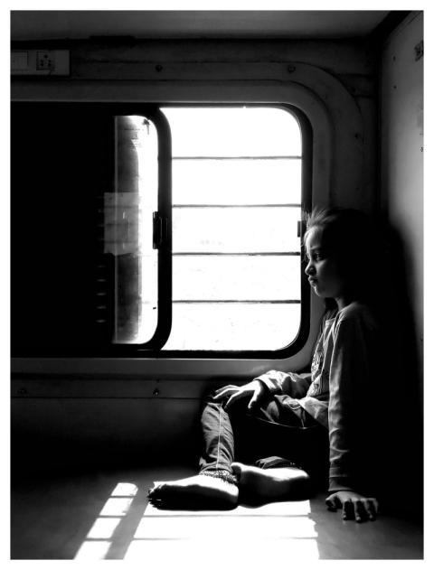 Train Child Sad Travel