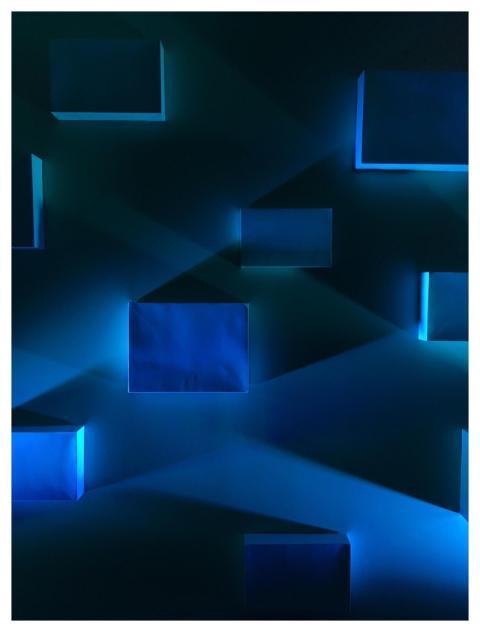 Blue Blocks Shadows Squares
