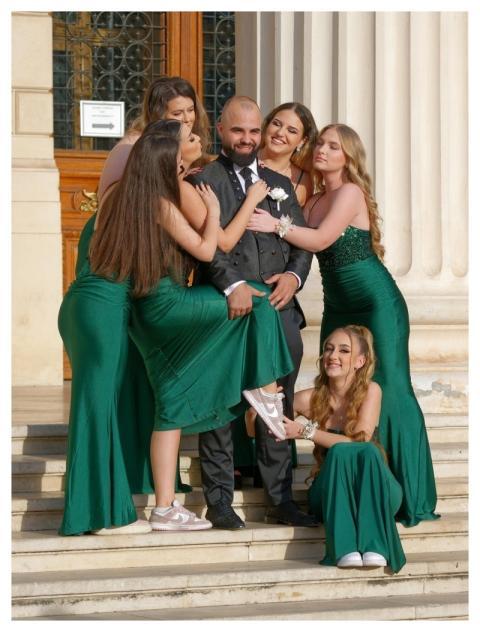 People Groom Man Bridesmaids