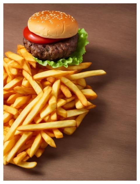 Burger Chips Fast Food Meat