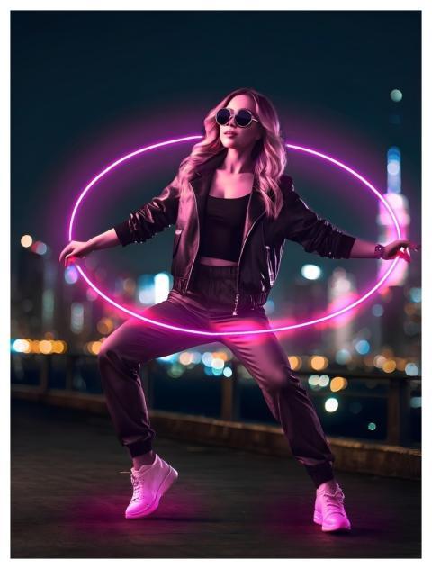 Woman Modern Portrait Neon