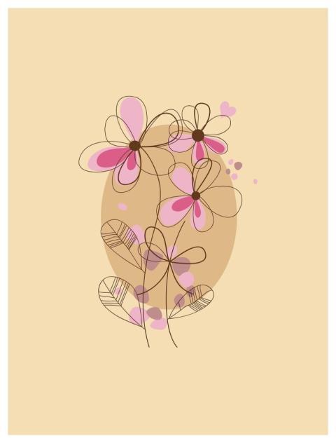 Flowers Hearts Drawing Floral