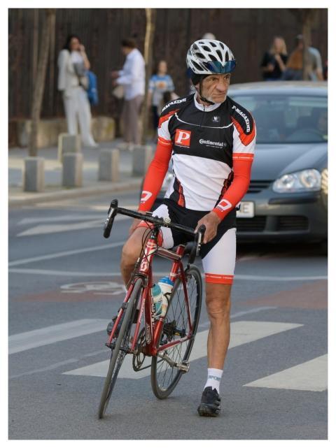 Man Elderly Bicyclist Bike